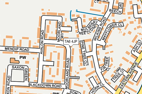 TA6 4JP map - OS OpenMap – Local (Ordnance Survey)