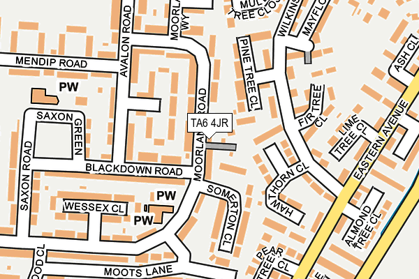 TA6 4JR map - OS OpenMap – Local (Ordnance Survey)