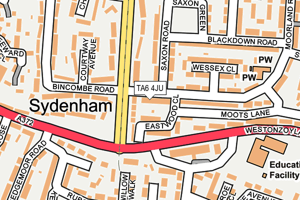 TA6 4JU map - OS OpenMap – Local (Ordnance Survey)