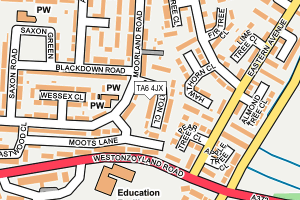 TA6 4JX map - OS OpenMap – Local (Ordnance Survey)