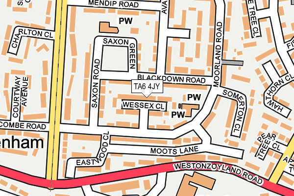 TA6 4JY map - OS OpenMap – Local (Ordnance Survey)