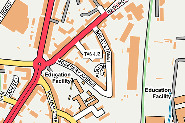 TA6 4JZ map - OS OpenMap – Local (Ordnance Survey)