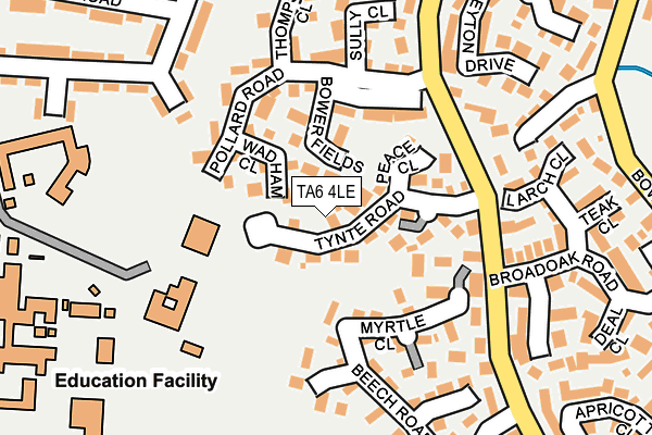 TA6 4LE map - OS OpenMap – Local (Ordnance Survey)