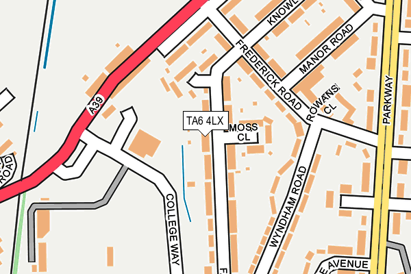 TA6 4LX map - OS OpenMap – Local (Ordnance Survey)