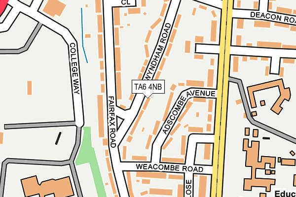 TA6 4NB map - OS OpenMap – Local (Ordnance Survey)