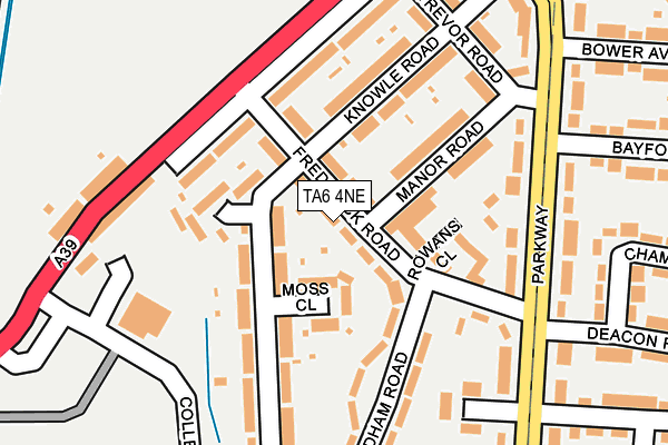 TA6 4NE map - OS OpenMap – Local (Ordnance Survey)