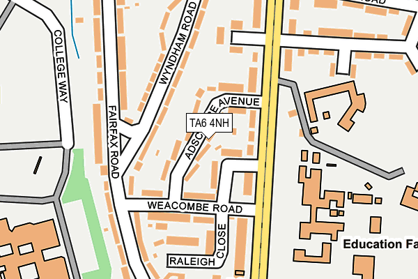 TA6 4NH map - OS OpenMap – Local (Ordnance Survey)