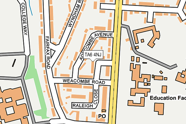TA6 4NJ map - OS OpenMap – Local (Ordnance Survey)