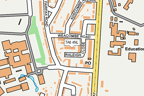 TA6 4NL map - OS OpenMap – Local (Ordnance Survey)