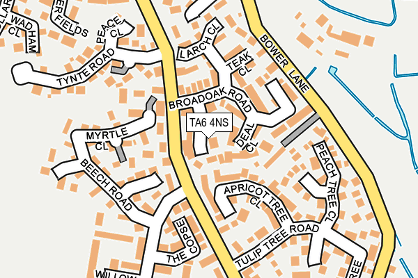 TA6 4NS map - OS OpenMap – Local (Ordnance Survey)