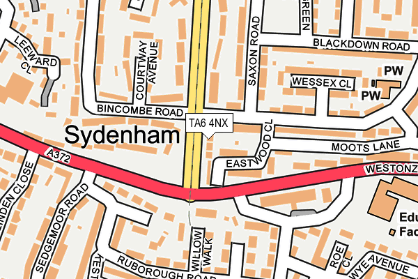 TA6 4NX map - OS OpenMap – Local (Ordnance Survey)