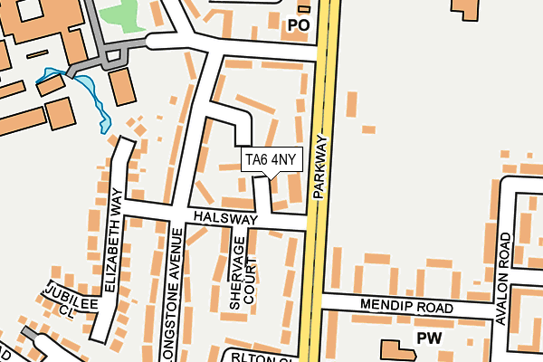 TA6 4NY map - OS OpenMap – Local (Ordnance Survey)