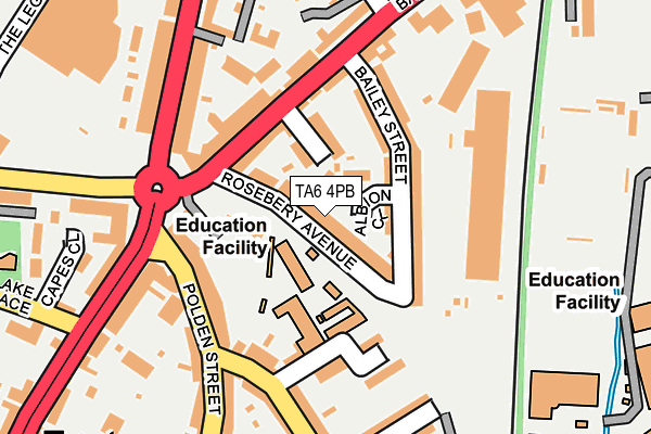 TA6 4PB map - OS OpenMap – Local (Ordnance Survey)