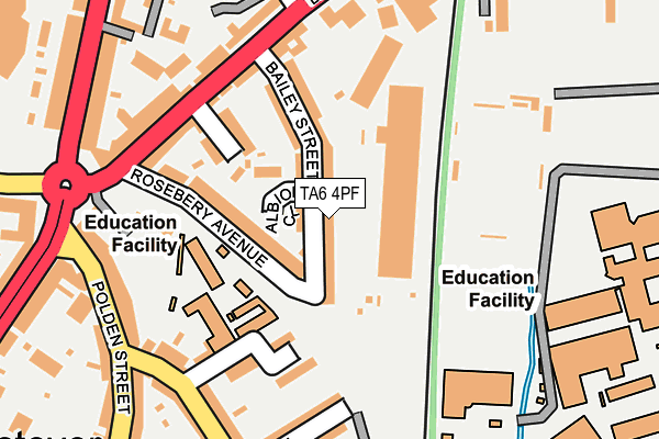 TA6 4PF map - OS OpenMap – Local (Ordnance Survey)