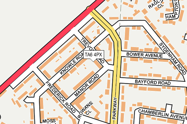 TA6 4PX map - OS OpenMap – Local (Ordnance Survey)