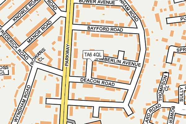 TA6 4QL map - OS OpenMap – Local (Ordnance Survey)