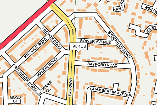 TA6 4QS map - OS OpenMap – Local (Ordnance Survey)