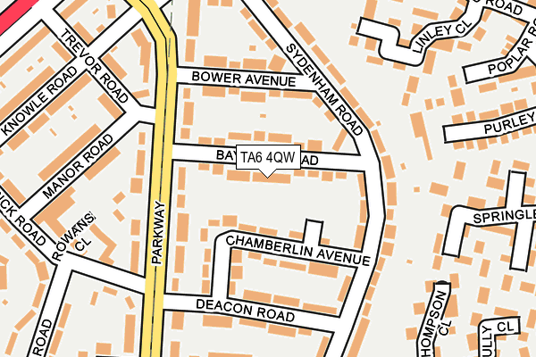 TA6 4QW map - OS OpenMap – Local (Ordnance Survey)