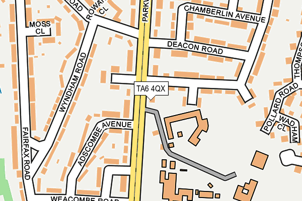 TA6 4QX map - OS OpenMap – Local (Ordnance Survey)