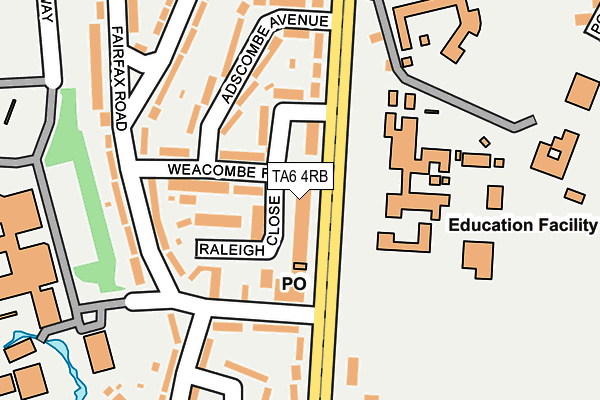 TA6 4RB map - OS OpenMap – Local (Ordnance Survey)