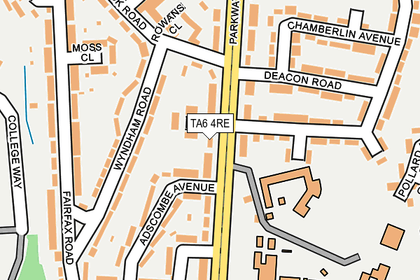 TA6 4RE map - OS OpenMap – Local (Ordnance Survey)
