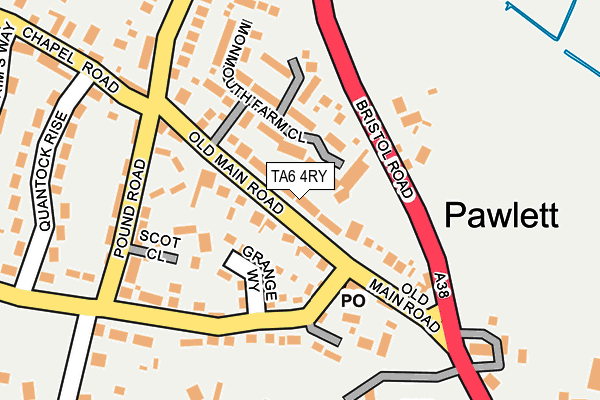 TA6 4RY map - OS OpenMap – Local (Ordnance Survey)