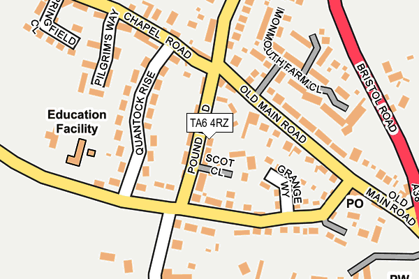 TA6 4RZ map - OS OpenMap – Local (Ordnance Survey)
