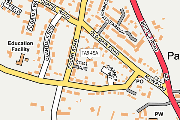TA6 4SA map - OS OpenMap – Local (Ordnance Survey)