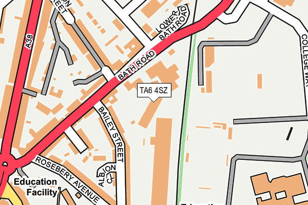 TA6 4SZ map - OS OpenMap – Local (Ordnance Survey)