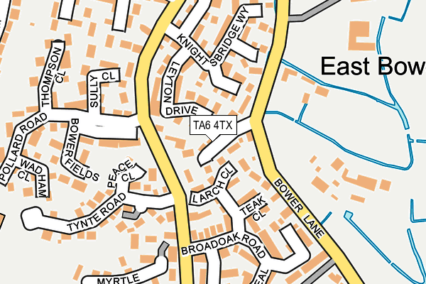 TA6 4TX map - OS OpenMap – Local (Ordnance Survey)