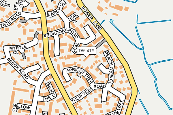 TA6 4TY map - OS OpenMap – Local (Ordnance Survey)