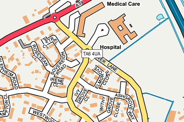 TA6 4UA map - OS OpenMap – Local (Ordnance Survey)