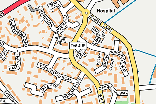 TA6 4UE map - OS OpenMap – Local (Ordnance Survey)