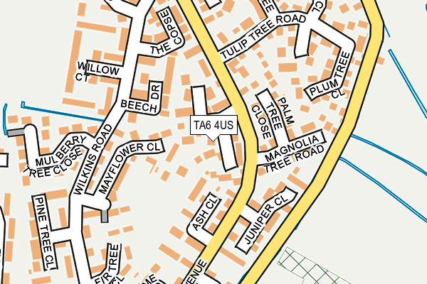 TA6 4US map - OS OpenMap – Local (Ordnance Survey)