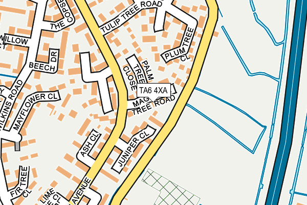 TA6 4XA map - OS OpenMap – Local (Ordnance Survey)