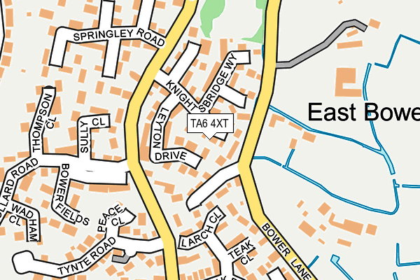 TA6 4XT map - OS OpenMap – Local (Ordnance Survey)