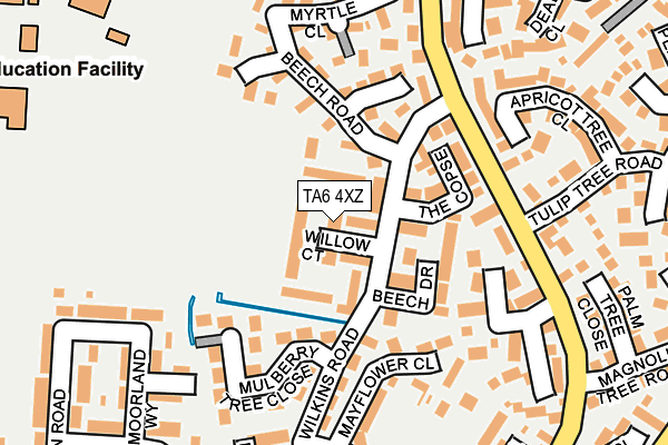 TA6 4XZ map - OS OpenMap – Local (Ordnance Survey)