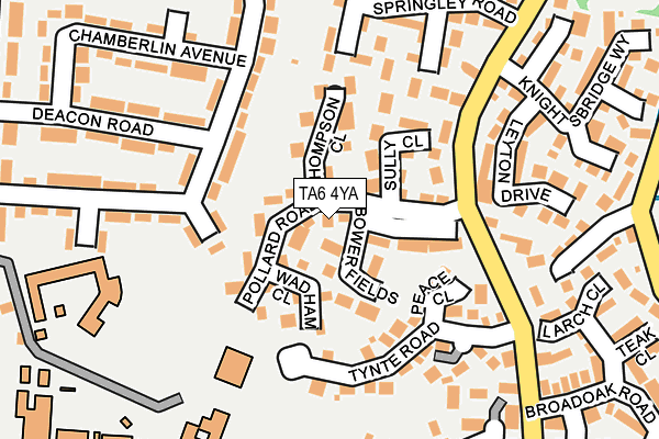 TA6 4YA map - OS OpenMap – Local (Ordnance Survey)