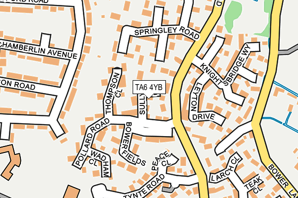 TA6 4YB map - OS OpenMap – Local (Ordnance Survey)
