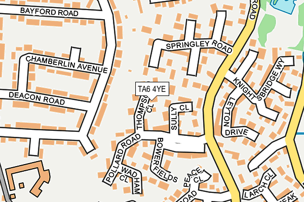 TA6 4YE map - OS OpenMap – Local (Ordnance Survey)