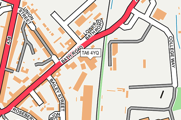 TA6 4YQ map - OS OpenMap – Local (Ordnance Survey)