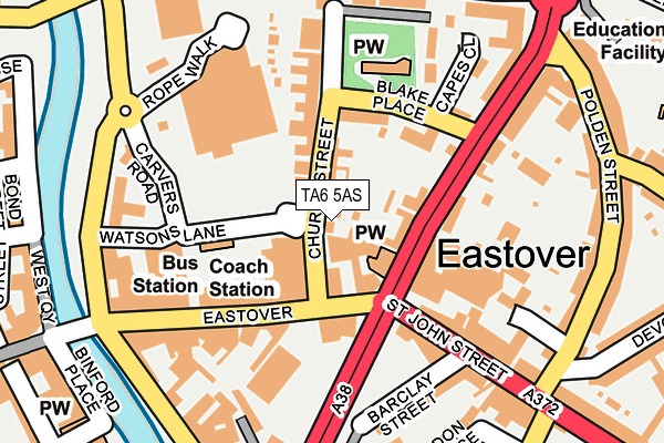 TA6 5AS map - OS OpenMap – Local (Ordnance Survey)