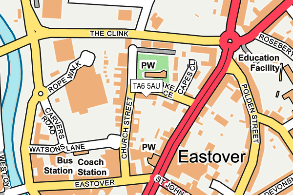 TA6 5AU map - OS OpenMap – Local (Ordnance Survey)