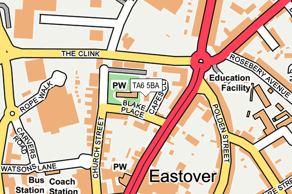 TA6 5BA map - OS OpenMap – Local (Ordnance Survey)