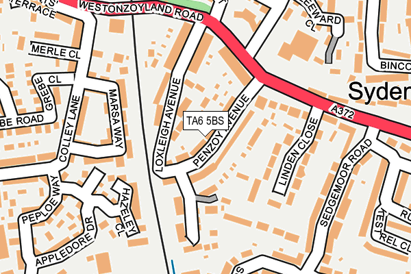 TA6 5BS map - OS OpenMap – Local (Ordnance Survey)