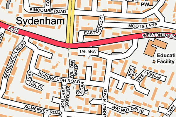 TA6 5BW map - OS OpenMap – Local (Ordnance Survey)