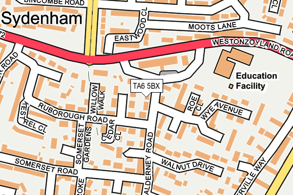 TA6 5BX map - OS OpenMap – Local (Ordnance Survey)