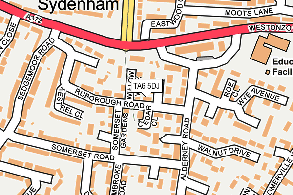 TA6 5DJ map - OS OpenMap – Local (Ordnance Survey)