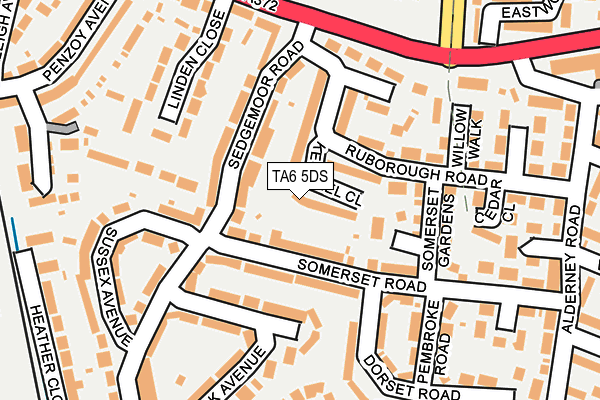 TA6 5DS map - OS OpenMap – Local (Ordnance Survey)