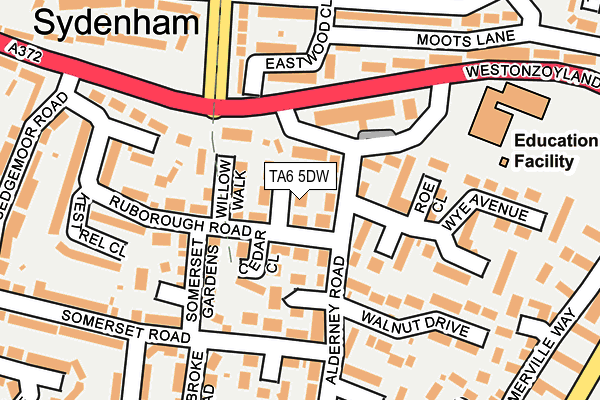 TA6 5DW map - OS OpenMap – Local (Ordnance Survey)